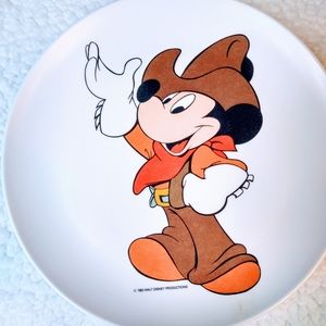 Vintage Mickey Mouse, cowboy plate
